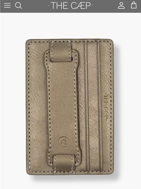 The Cæp Taupe Leather Card & Money Clip Holder